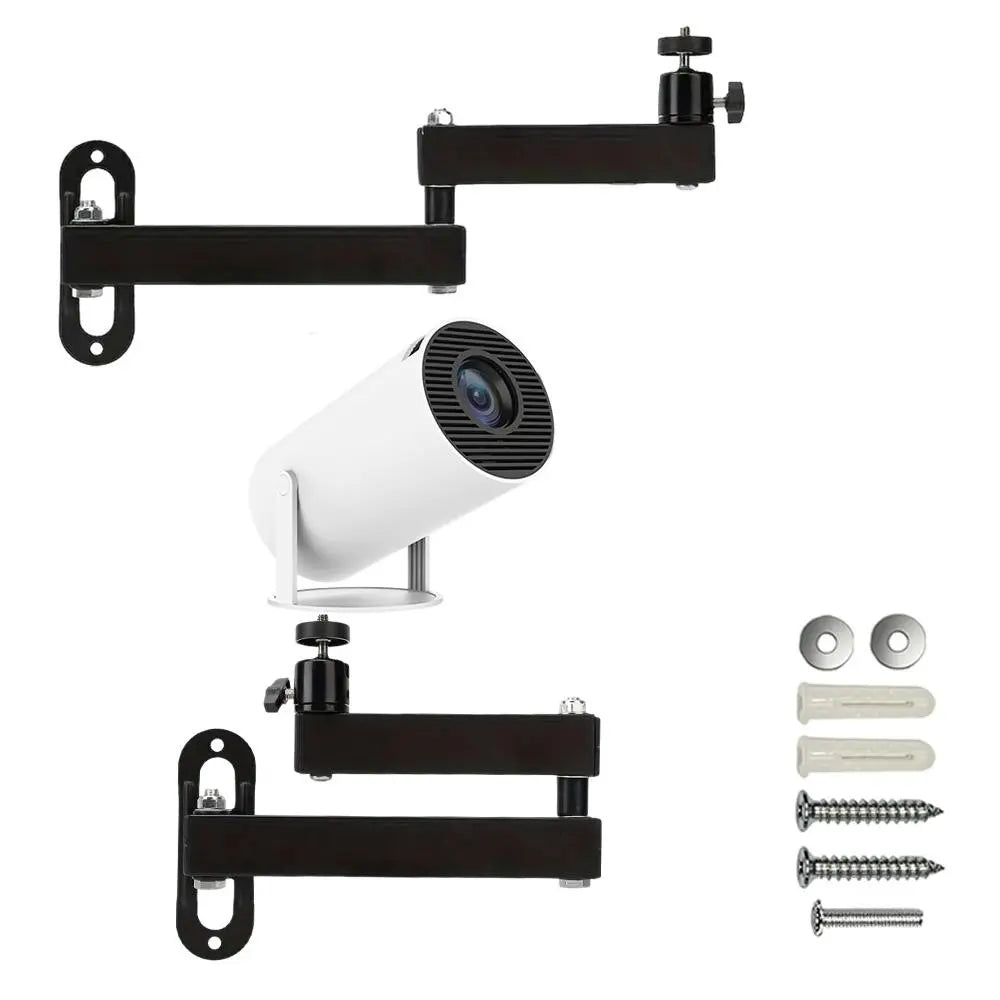 360° Adjustable Heavy-Duty Projector Stand, Wall-Mounted Folding Gimbal Bracket, Durable Iron Frame, Easy Installation, Home Theater & CCTV