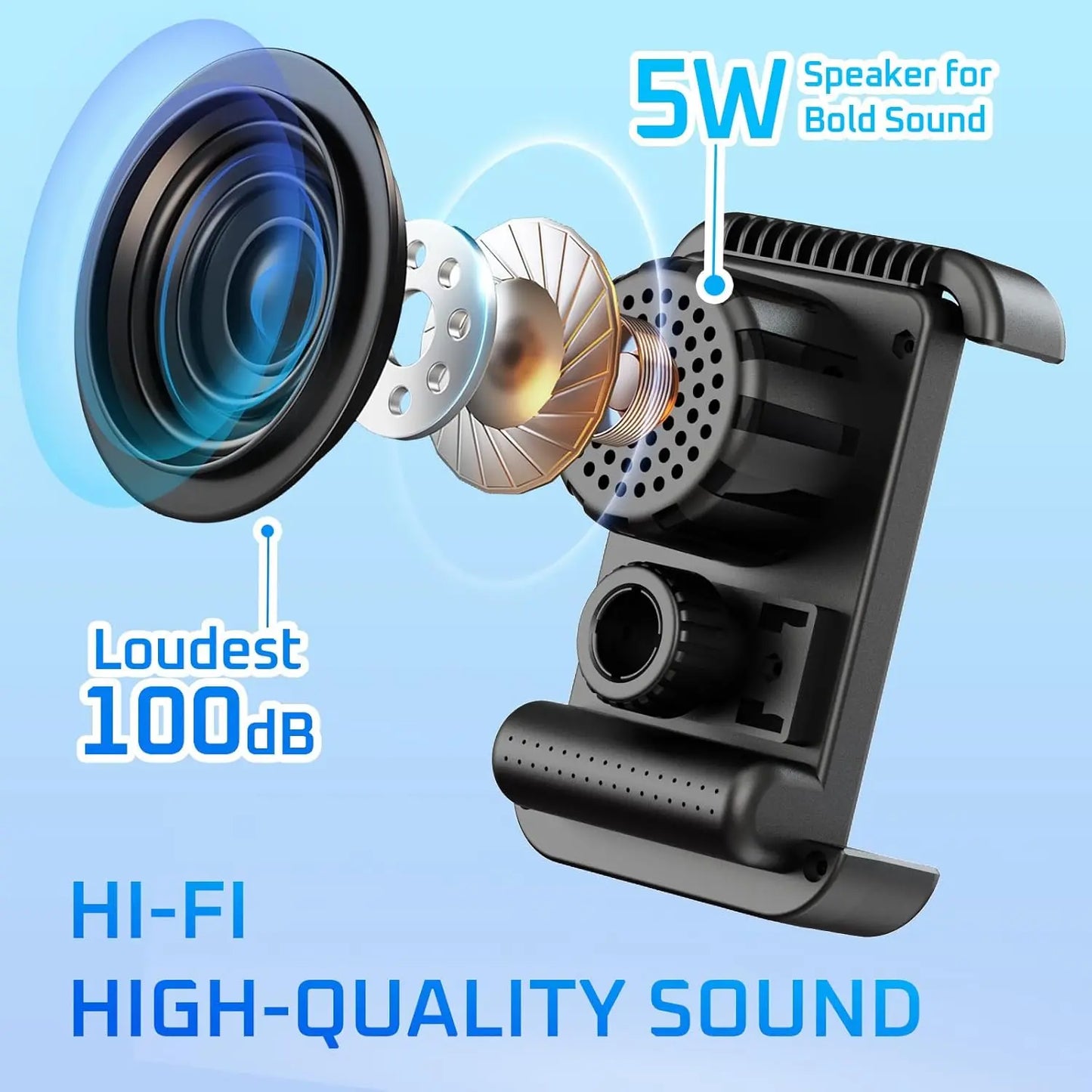 Bike Speaker with Phone Holder, Bluetooth Motorcycle Speakers with Phone Mount, Motorcycle Mount - Motorcycle Phone Holder with Bike Speaker,Handlebar Cell Phone Clamp for Iphone 16 15 14 13 12 Pro Max Plus,4.7 to 6.8" Phones, for Scooter, Motorcycle