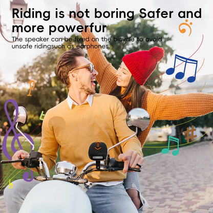 Bass-17 Wireless Cycling Speaker: 7W Stereo with Deep Bass to Boost Your Ride, 1200Mah for 10H Playback, IPX-5 Waterproof,Supports Bluetooth/Tf/Tws & Hands-Free Calls – Built for Motorcycles & Bikes, All-In-One Speaker with Subwoofer Power