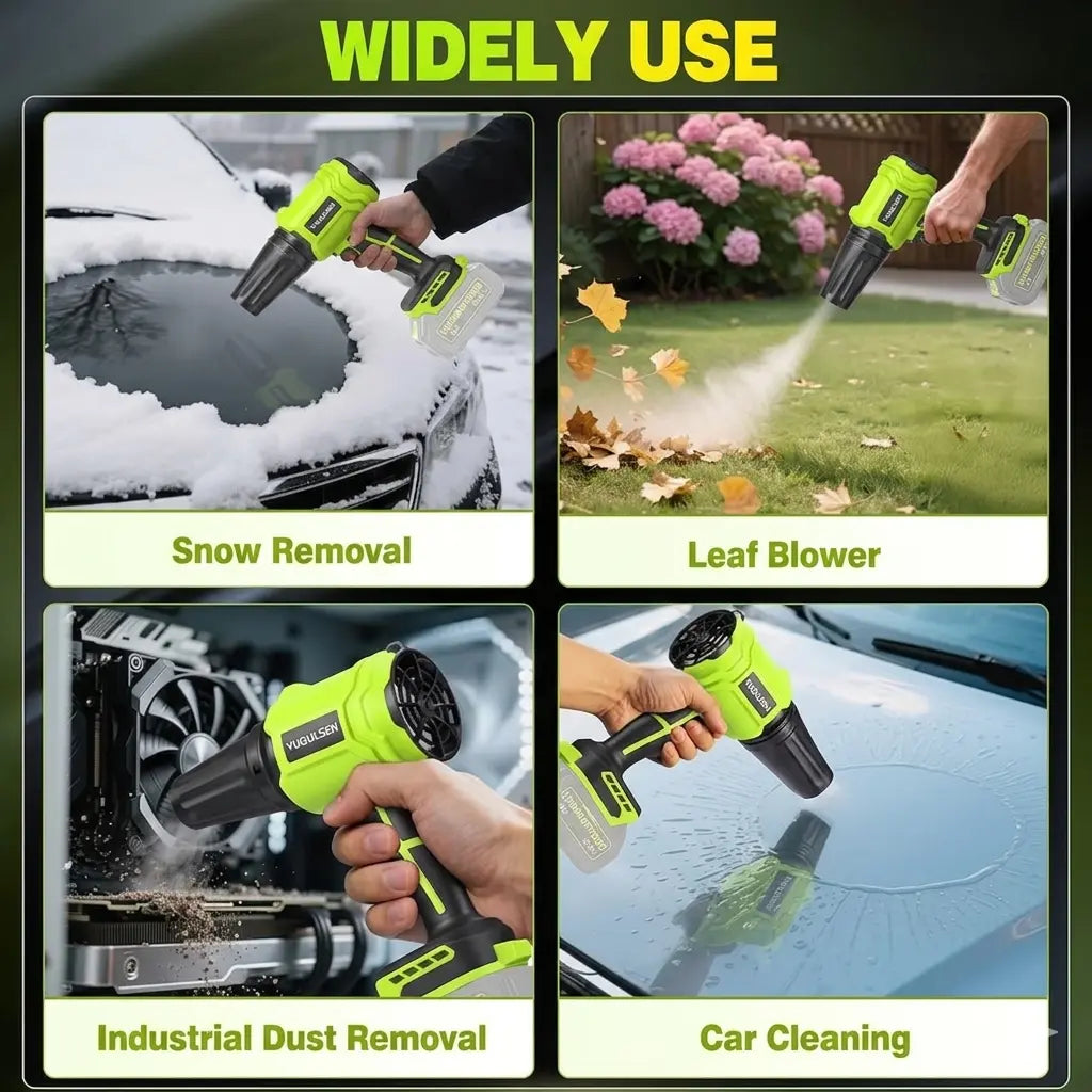 【Fathersdaygift】Yuquesen Cordless Leaf Blower, Handheld Leaf Blower with 2 X 4.0Ah Batteries & Charger, Lightweight Leaf Blowers for Patio Cleaning, Lawn Care, Leaves, Dust - Light Green,#Summervibes