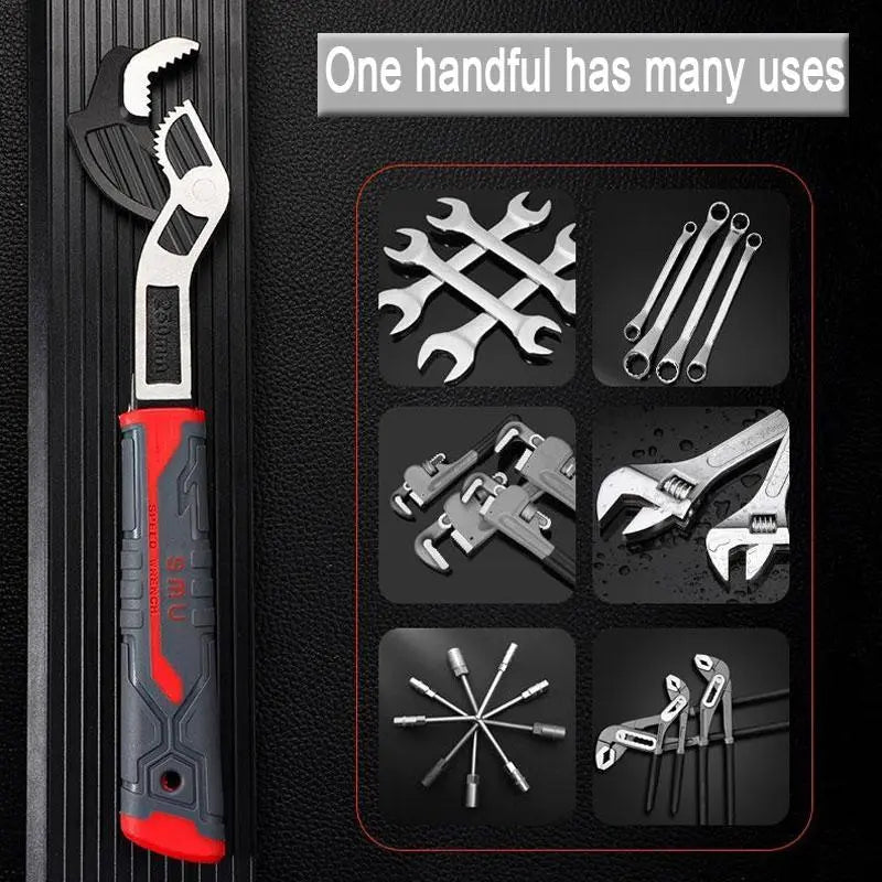 Multifunctional Self-Locking Wrench, 6, 8, 10, 12 Inch Multi-Model Pipe Flexible Wrench, Quick-Opening for Water Heating Pipes, Pipe Wrench Set