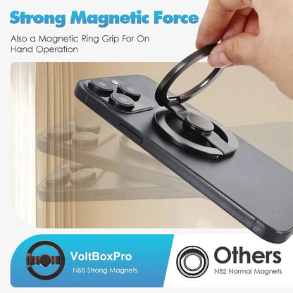 FUDUOO Phone Stand & Fidget Spinner Combo, Dual Magnetic Ring Stand, Fidget Toys Adults, Foldable, 360° Rotation, Desk Phone Stand, Magsafe Compatible, Stress Relief Accessory for Home/Office/Travel/Gym