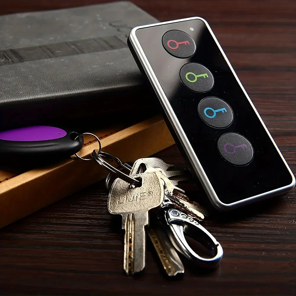 Key Finder Wireless Tracker with LED Light 100Ft Long Distance Tracking for Car Keys Phones Wallet TV Remote Control 4 Receivers Easy to Use for Seniors