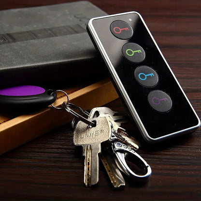 Key Finder Wireless Tracker with LED Light 100Ft Long Distance Tracking for Car Keys Phones Wallet TV Remote Control 4 Receivers Easy to Use for Seniors