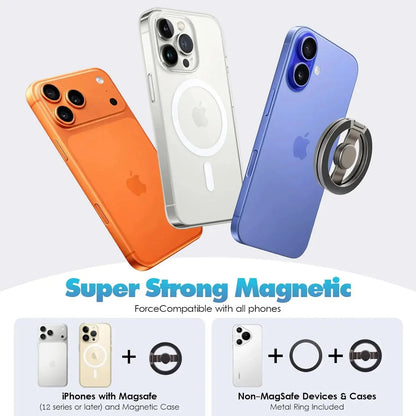FUDUOO Phone Stand & Fidget Spinner Combo, Dual Magnetic Ring Stand, Fidget Toys Adults, Foldable, 360° Rotation, Desk Phone Stand, Magsafe Compatible, Stress Relief Accessory for Home/Office/Travel/Gym