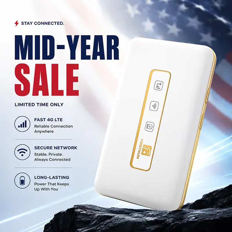 FIRSTNUM M5 Global Esim Hotspot – 1GB Free Data Every Month, Auto-Switch between AT&T, T-Mobile & Verizon, 150Mbps 4G LTE, FCC Certified, Portable for Travel, Road Trips, Remote Work & Outdoor Adventures Wifi Touch Screen Wifi Smart Wifi Pocket