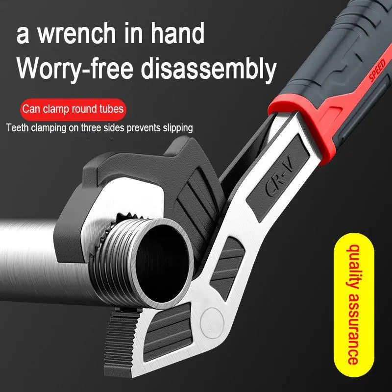 Multifunctional Self-Locking Wrench, 6, 8, 10, 12 Inch Multi-Model Pipe Flexible Wrench, Quick-Opening for Water Heating Pipes, Pipe Wrench Set