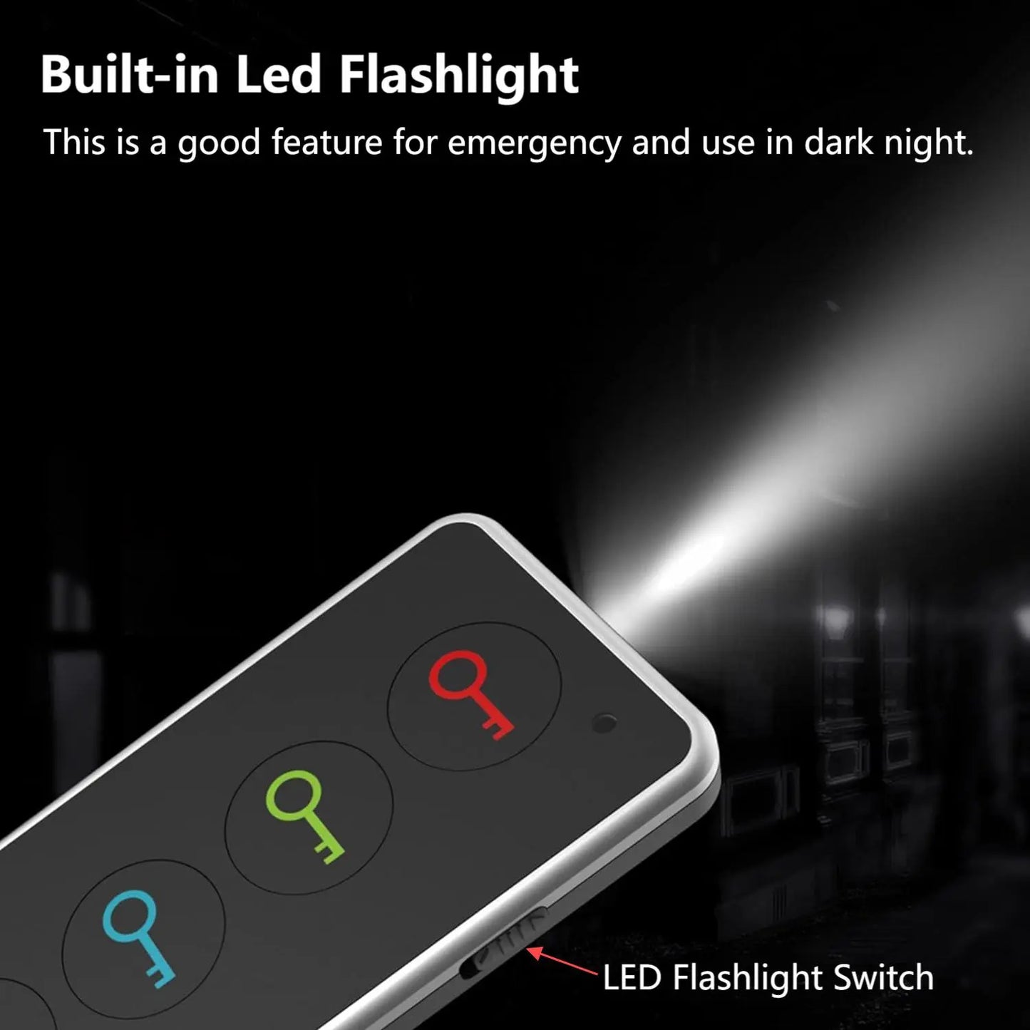 Key Finder Wireless Tracker with LED Light 100Ft Long Distance Tracking for Car Keys Phones Wallet TV Remote Control 4 Receivers Easy to Use for Seniors