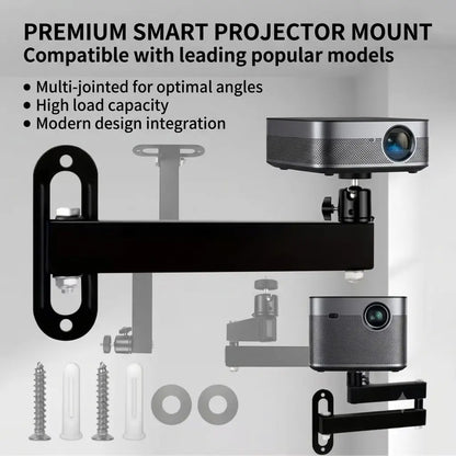 360° Adjustable Heavy-Duty Projector Stand, Wall-Mounted Folding Gimbal Bracket, Durable Iron Frame, Easy Installation, Home Theater & CCTV