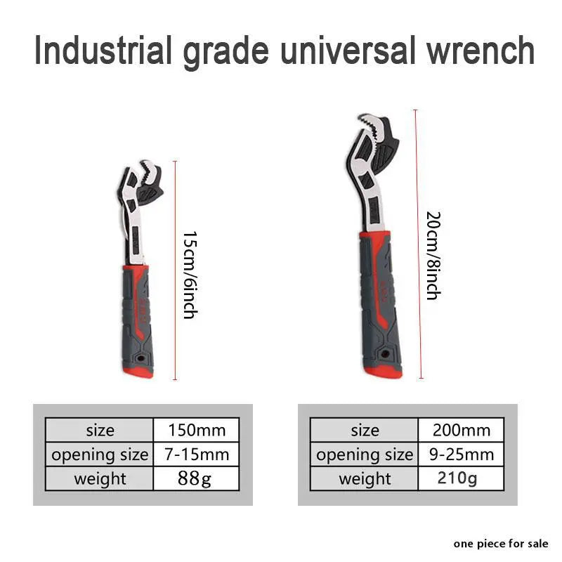 Multifunctional Self-Locking Wrench, 6, 8, 10, 12 Inch Multi-Model Pipe Flexible Wrench, Quick-Opening for Water Heating Pipes, Pipe Wrench Set