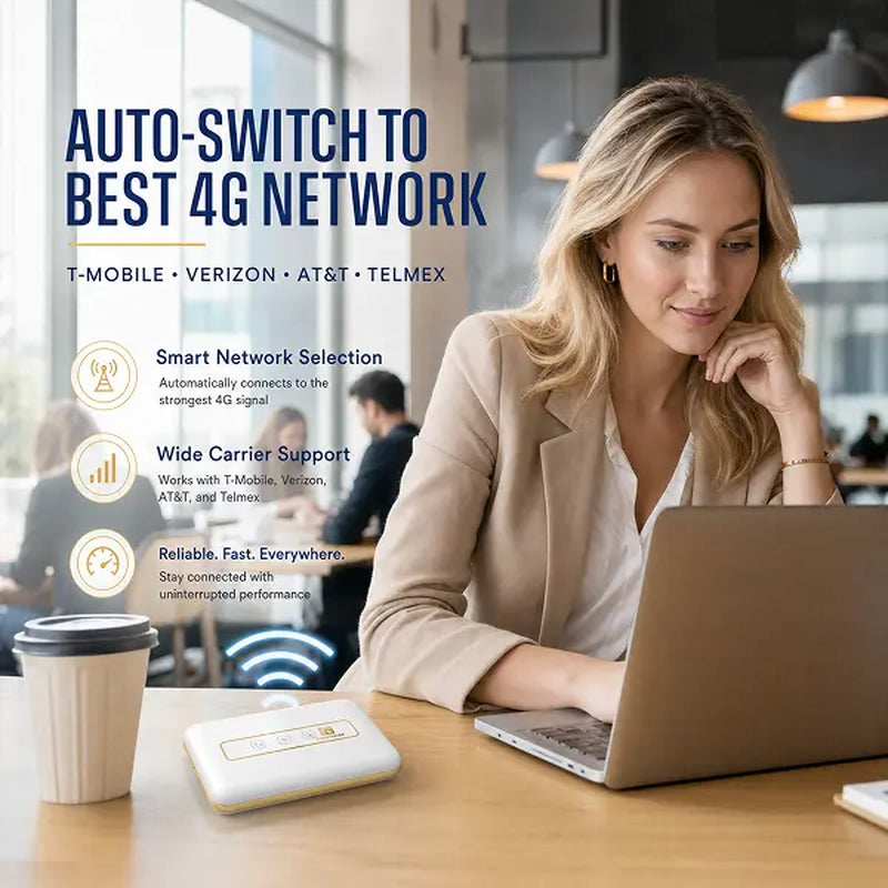 FIRSTNUM M5 Global Esim Hotspot – 1GB Free Data Every Month, Auto-Switch between AT&T, T-Mobile & Verizon, 150Mbps 4G LTE, FCC Certified, Portable for Travel, Road Trips, Remote Work & Outdoor Adventures Wifi Touch Screen Wifi Smart Wifi Pocket